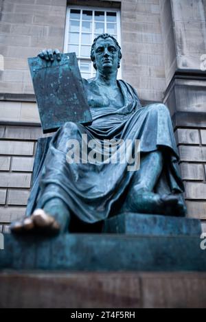 18th-century Scottish philosopher David Hume's statue, Edinburgh, UK. Stock Photo