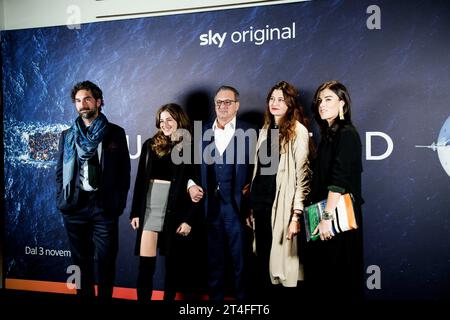ROME, ITALY - OCTOBER 28:  attends a photocall for the movie 'Unwanted - ostaggi del mare' at Cinema Barberini on October 30, 2023 in Rome, Italy. (Ph Stock Photo