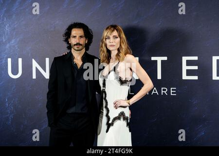 ROME, ITALY - OCTOBER 28:  attends a photocall for the movie 'Unwanted - ostaggi del mare' at Cinema Barberini on October 30, 2023 in Rome, Italy. (Ph Stock Photo