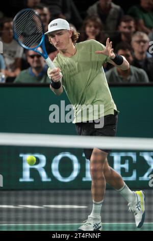 Paris, France. 30th Oct, 2023. Max Purcell of Australia during day 1 of the Rolex Paris Masters 2023, ATP Masters 1000 tennis tournament on October 30, 2023 at Accor Arena in Paris, France - Photo Jean Catuffe/DPPI Credit: DPPI Media/Alamy Live News Stock Photo