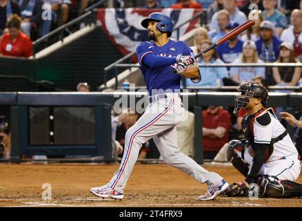 Texas Rangers' Marcus Semien Hits An RBI Single As Arizona Diamondbacks ...