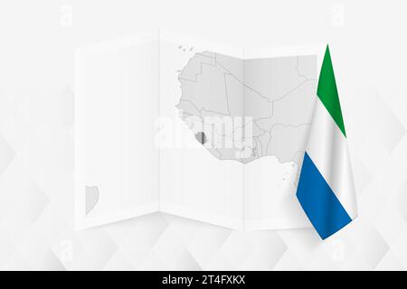 Folded map of Sierra Leone in three different versions. Vector map of ...