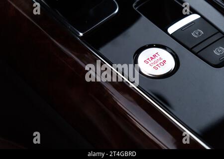 start button engine and car ventilation grille air conditioning