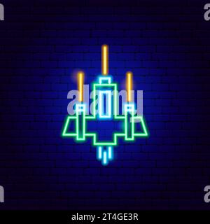 Space Shuttle Neon Sign Stock Vector