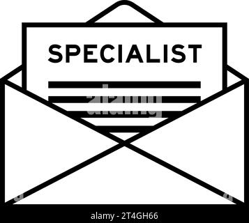 Envelope and letter sign with word specialist as the headline Stock Vector