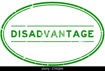 Grunge green disadvantage word rubber seal stamp on white background Stock Vector