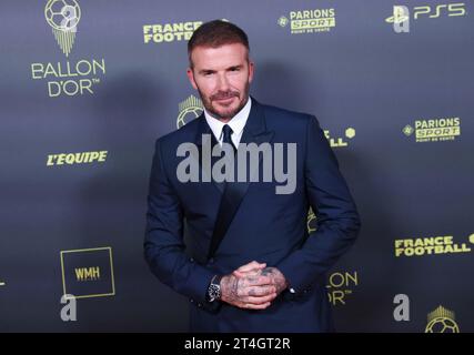 Paris, France. 30th Oct, 2023. Former football player David Beckham arrives at the 2023 Ballon d'Or France Football award ceremony in Paris on Oct. 30, 2023. Credit: Gao Jing/Xinhua/Alamy Live News Stock Photo