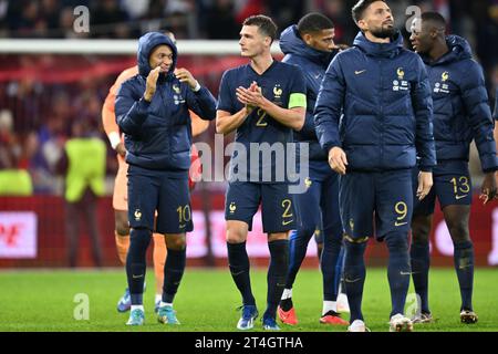 Benjamin Pavard (2) of France pictured during a soccer game between the national teams of France and Scotland in friendly game, on October 17 , 2023 in Lille, France. (Photo by David Catry / Sportpix) Stock Photo