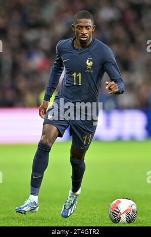 Ousmane Dembele (11) of France pictured during a soccer game between the national teams of France and Scotland in friendly game, on October 17 , 2023 in Lille, France. (Photo by David Catry / Sportpix) Stock Photo