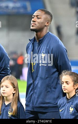 Lille, France. 17th Oct, 2023. Ibrahima Konate (13) of France pictured during a soccer game between the national teams of France and Scotland in friendly game, on October 17, 2023 in Lille, France. (Photo by David Catry/Sportpix) Credit: sportpix/Alamy Live News Stock Photo