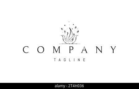 A vector logo with an abstract image of a witchs cauldron boiling on a fire. Stock Vector