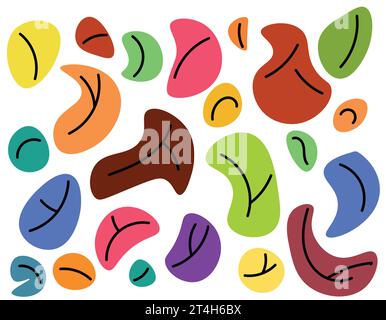 set of bright vultures for rock climbing, vector graphics, simple design Stock Vector
