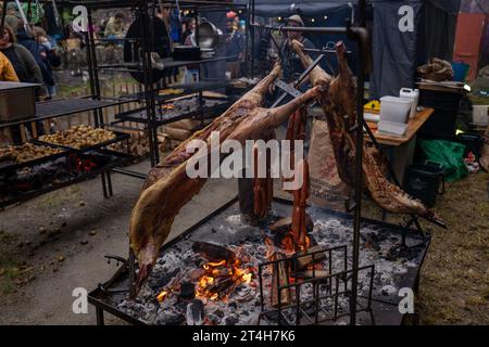 Abbergavenny Food Festival 2023, held annually on the third week of September in Wales. Captured on 16th September 2023 Stock Photo