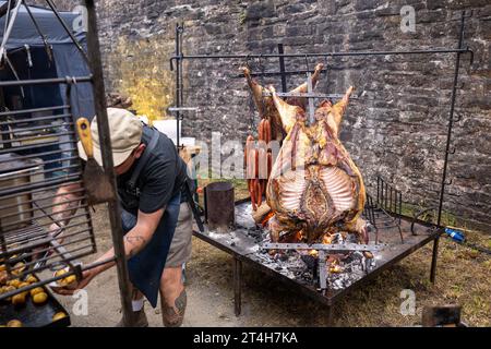 Abbergavenny Food Festival 2023, held annually on the third week of September in Wales. Captured on 16th September 2023 Stock Photo