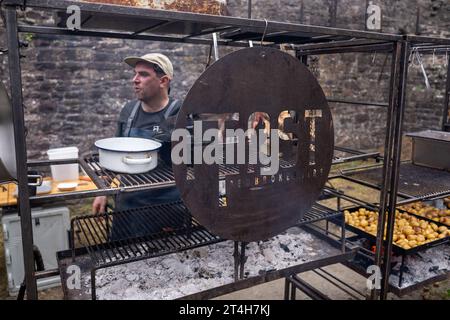 Abbergavenny Food Festival 2023, held annually on the third week of September in Wales. Captured on 16th September 2023 Stock Photo