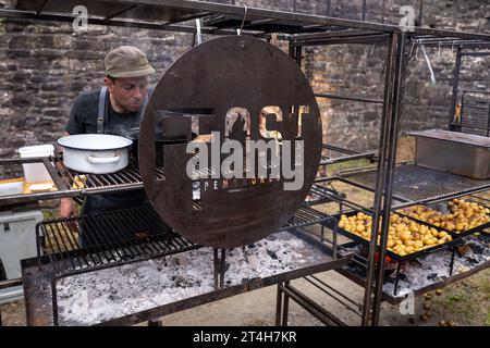 Abbergavenny Food Festival 2023, held annually on the third week of September in Wales. Captured on 16th September 2023 Stock Photo