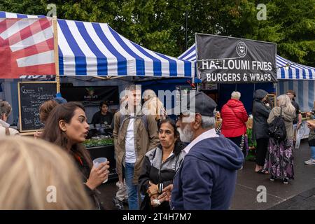 Abbergavenny Food Festival 2023, held annually on the third week of September in Wales. Captured on 16th September 2023 Stock Photo