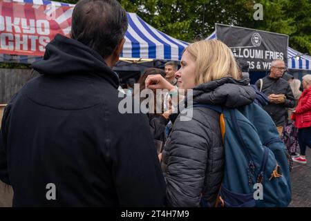 Abbergavenny Food Festival 2023, held annually on the third week of September in Wales. Captured on 16th September 2023 Stock Photo