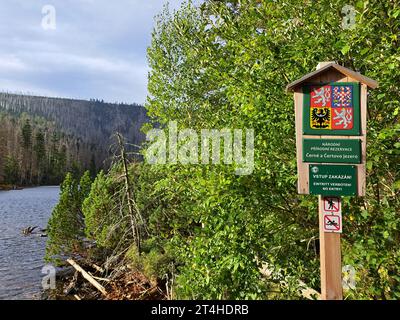 Cerne jezero (Schwarzer See, 'Black Lake') in the Bohemian Forest, the largest and deepest natural lake in the Czech Republic, October 8, 2023. (CTK P Stock Photo