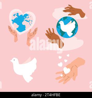 Vector Illustration on the theme International Day of Charity, vector icon in flat style holiday Stock Vector