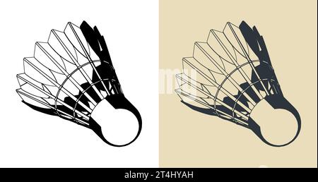 Stylized vector illustration of a shuttlecock for playing badminton Stock Vector