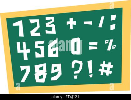 vector illustration , numbers, flat style, minimalism, light, school elements, science, flyer, for children Stock Vector