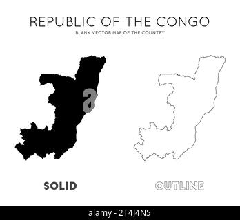 Congo map. Blank vector map of the Country. Borders of Congo for your infographic. Vector illustration. Stock Vector