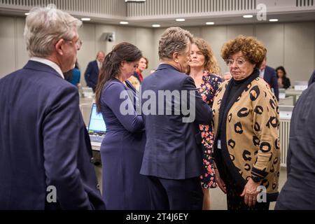 THE HAGUE - Ilona Lagas (BBB) in the Senate after the vote. Members of the Senate cast a vote on the dispersal law. The SGP faction in the Senate wanted the distribution law for a fair distribution of asylum seekers among municipalities to be declared controversial. ANP PHIL NIJHUIS netherlands out - belgium out Stock Photo