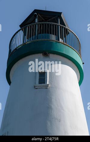 Walton Lighthouse against a blue sky in Santa Cruz, California Stock ...