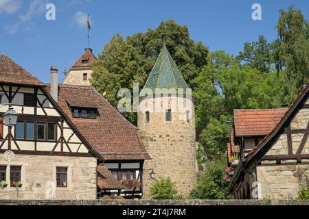 Grüner Turm und Wirtschaftsgebäude unterhalb Kloster Bebenbausen, Tübingen, Baden-Württemberg, Deutschland *** Green tower and farm buildings below Bebenbausen Monastery, Tübingen, Baden Württemberg, Germany Credit: Imago/Alamy Live News Stock Photo