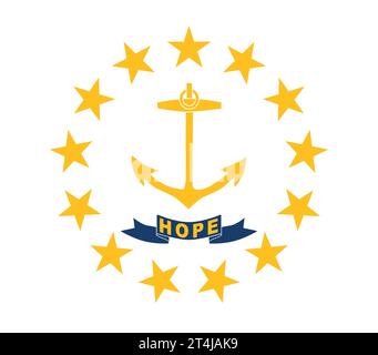 Rhode Island official state flag, USA, vector illustration Stock Vector