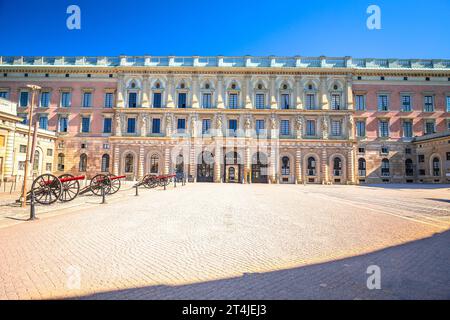 The Royal Palace Kungliga slottet in Stockholm view, The King of Sweden official residence Stock Photo