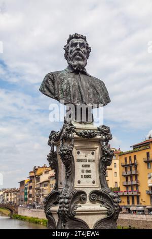 Statue of Benvenuto Cellini in Florence, Italy. Stock Photo