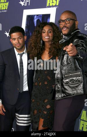 LOS ANGELES - OCT 27:  Armani Ortiz, Gelila Bekele, Tyler Perry at the 2023 AFI Fest - Maxine's Baby: The Tyler Perry Story at the TCL Chinese Theater IMAX on October 27, 2023 in Los Angeles, CA   (Photo by Katrina Jordan/Sipa USA) Stock Photo