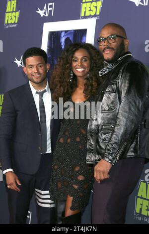 LOS ANGELES - OCT 27:  Armani Ortiz, Gelila Bekele, Tyler Perry at the 2023 AFI Fest - Maxine's Baby: The Tyler Perry Story at the TCL Chinese Theater IMAX on October 27, 2023 in Los Angeles, CA   (Photo by Katrina Jordan/Sipa USA) Stock Photo