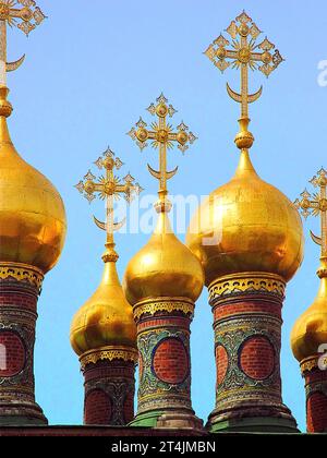 Kremlin Crosses in Moscow, Russia Stock Photo