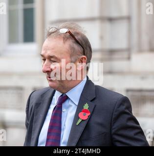 London, UK. 31st Oct, 2023. Simon Hart MP, Chief Whip is seen walking in Whitehall Credit: Richard Lincoln/Alamy Live News Stock Photo