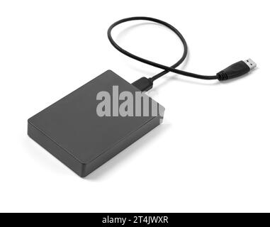 external hard drive on a white background Stock Photo