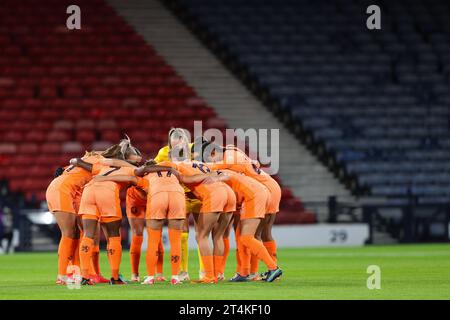 31st October, 2023. GLASGOW - Players of the Netherlands during the UEFA Nations League women's match between Scotland and the Netherlands at Hampden Park on October 31, 2023 in Glasgow, Scotland. ANP ROBERT PERRY Credit: ANP/Alamy Live News Stock Photo