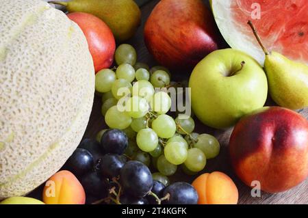 Collection of various fruits on the table Stock Photo