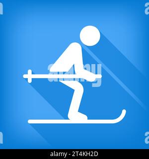 winter skier icon. flat vector illustration. Stock Vector