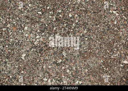 Small seas with gray-colored stones. Asphalt. Texture. Background. For text Tallinn Stock Photo
