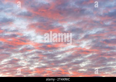 dramatic pink and purple cotton candy sky Stock Photo