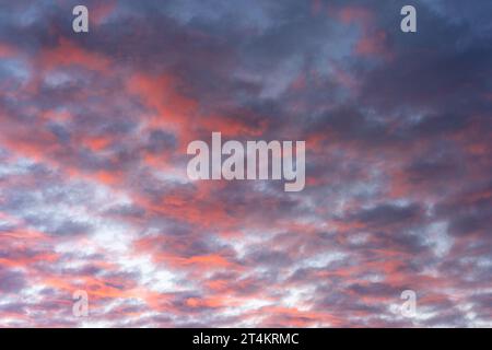 dramatic pink and purple cotton candy sky Stock Photo
