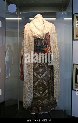 Princess Ileana's favourite traditional gown, Princess Ileana's Salon, Bran Castle, Bran, Braşov County, Transylvania, Romania, Europe Stock Photo