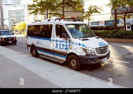 Police van, NYPD police truck, New York, United States of America. Stock Photo