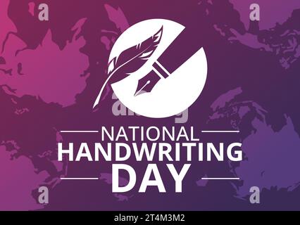 National Handwriting Day Vector Illustration on 23 January with Ink, Pen and Paper for Writing in Flat Cartoon Hand Drawn Background Design Stock Vector