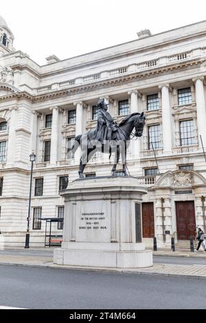 The equestrian statue of Prince George, Duke of Cambridge by Adrian Jones in Whitehall,Westminster,London,UK,2023 Stock Photo