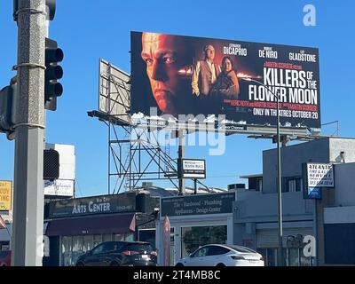 Billboard promoting the movie Killers of the Flower Moon in Los Angeles, CA Stock Photo