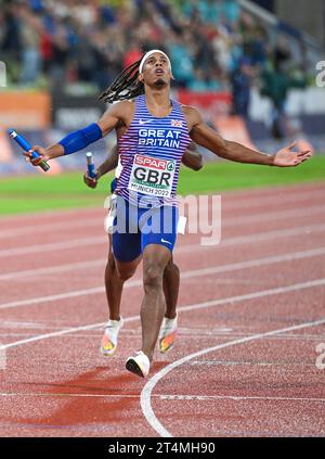 Alex Haydock-Wilson (Great Britain). 4x400 relay Gold Medal. European Championships Munich 2022 Stock Photo